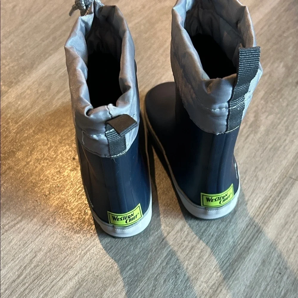 Western Chief Navy and Gray Kids Rain Boots
